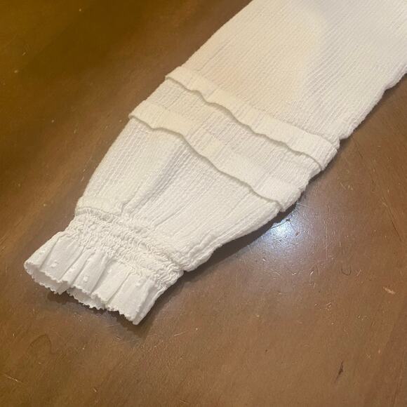 Faherty Willa White Button Up Blouse Western Prairie Women’s Size Small Romantic - Picture 8 of 9